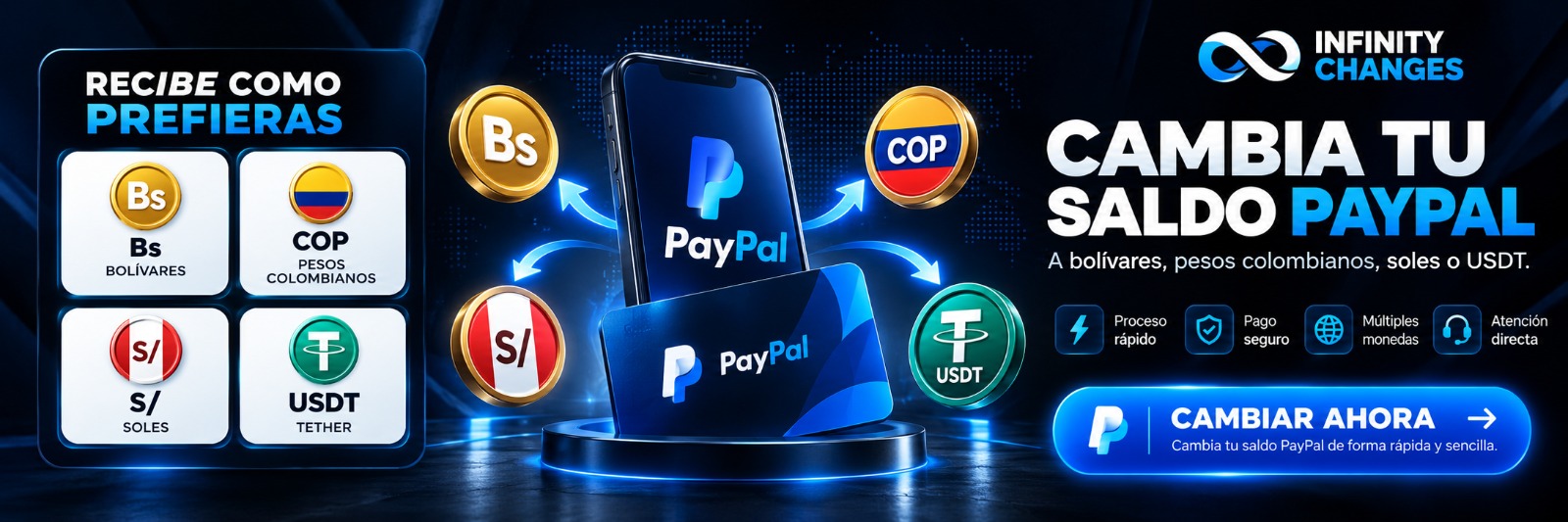 Cambia tu saldo PayPal